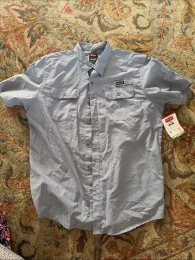 Wrangler Light Blue Short-Sleeve Button-Down Shirt